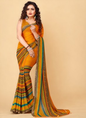 TTH Printed Bollywood Georgette Saree(Yellow)