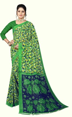 RUNAYA NX Printed Bhagalpuri Art Silk Saree(Green)