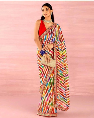 Ringtonfashion Printed Daily Wear Georgette Saree(Multicolor)