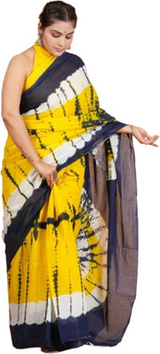 Shree Shyam Printed Banarasi Cotton Blend Saree(Yellow)