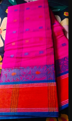 Maa saroda saree Ghar Self Design Tant Pure Cotton Saree(Pink)