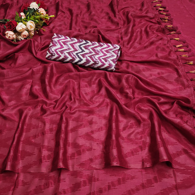 DIVYASHAKTI FASHION Geometric Print Bollywood Satin Saree(Pink)