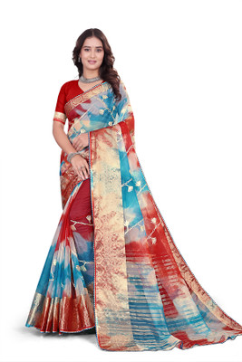 Aarunika MT Woven Bollywood Organza Saree(Maroon)