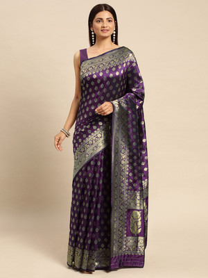KESARI Self Design, Printed Kanjivaram Jacquard Saree(Purple)