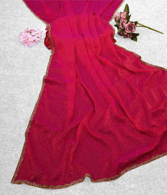 SHWENILA Solid/Plain Daily Wear Silk Blend Saree(Pink)