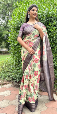 PremVastra Digital Print Bollywood Silk Blend Saree(Light Green)