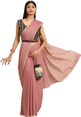 Akhilam Embroidered Bollywood Satin Saree(Pink)