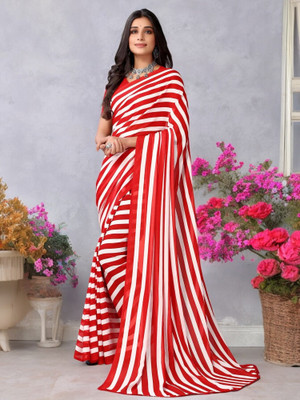 TTH Printed Bollywood Georgette Saree(Red)