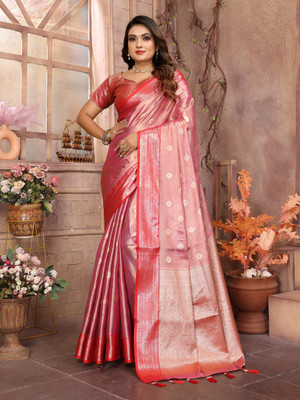 DEVPRIYA VENTURE Graphic Print Bandhani Tissue Saree(Red)