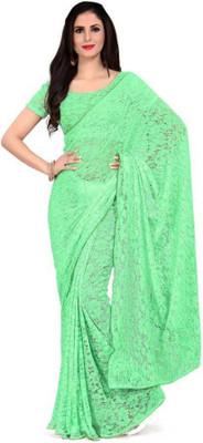 HouseOfCommon Self Design Bollywood Net Saree(Light Green)