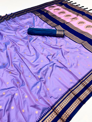Tasrika Woven Narayanpet Cotton Silk Saree(Purple)
