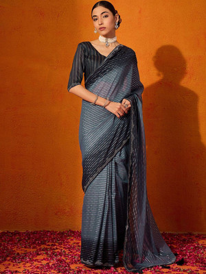 ANOUK Embellished Bollywood Chiffon Saree(Grey)