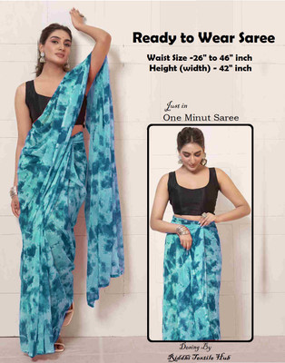 Riddhi textile Hub Self Design Bollywood Georgette Saree(Blue)