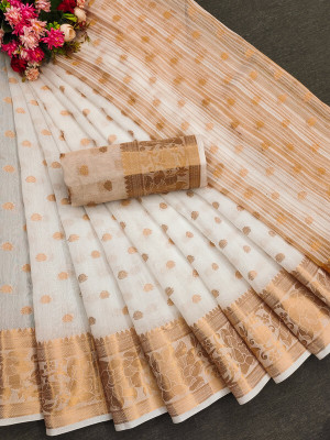 ShopGlobal Woven Banarasi Cotton Silk Saree(Multicolor)