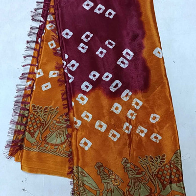 Metro Textiles Printed Bandhani Art Silk Saree(Multicolor)