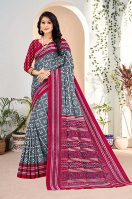 K SALIYA ENTERPRISE Printed Bollywood Pure Cotton Saree(Multicolor)