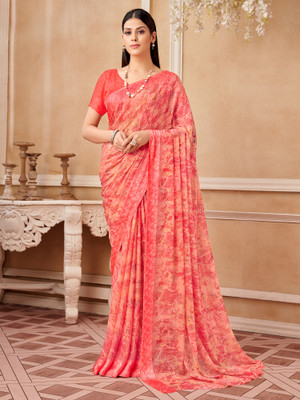 Divastri Printed Daily Wear Chiffon Saree(Pink)
