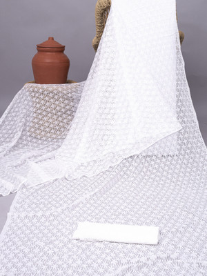NEXA Self Design Bollywood Net Saree(White)
