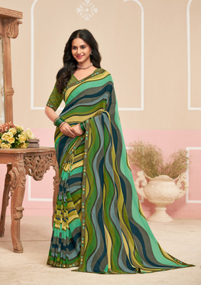 Laxmipati sarees Striped Daily Wear Georgette Saree(Multicolor)
