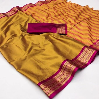 SHRIMAY Woven Kanjivaram Silk Blend Saree(Multicolor)