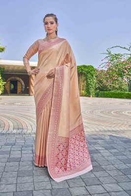 Divastri Embellished, Floral Print, Dyed Bollywood Silk Blend Saree(Pink)