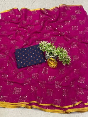 mamtasaree Embellished Daily Wear Velvet, Chiffon Saree(Purple)