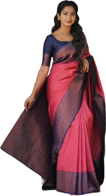 GATISHVAM TEXTILE Self Design Banarasi Jacquard Saree(Cream)
