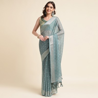 RekhaManiyar Printed Bollywood Chiffon Saree(Light Green)