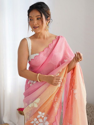 Divastri Ombre Bollywood Jimmy choo Saree(Orange)