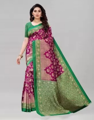 Suali Printed Bollywood Art Silk Saree(Purple)