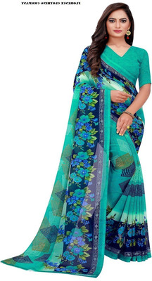 Saadhvi Digital Print Banarasi Georgette Saree(Green)