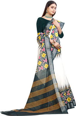 HouseOfCommon Woven Kanjivaram Pure Cotton, Cotton Linen Saree(Multicolor)