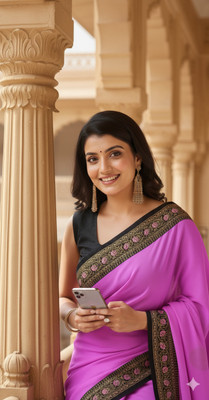 Afronza Solid/Plain, Temple Border, Woven, Applique Bollywood Pure Silk, Silk Blend Saree(Pink, Black)