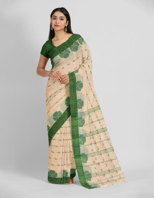 Mayabi Woven Tant Pure Cotton Saree(White)
