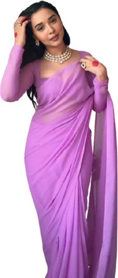 JATADHAR FAB Self Design Ready to Wear Georgette Saree(Blue)