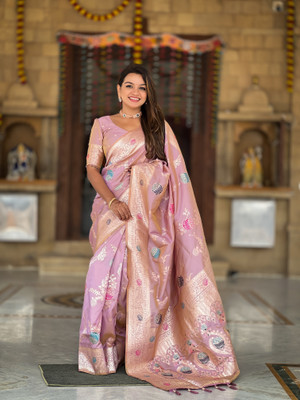 RUPAL CREATION Woven Bollywood Silk Blend Saree(Multicolor)