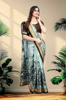 Gugaliya Printed Daily Wear Cotton Blend, Art Silk Saree(Multicolor)