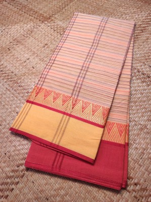 SG's Collection Woven Tant Pure Cotton Saree(Cream)