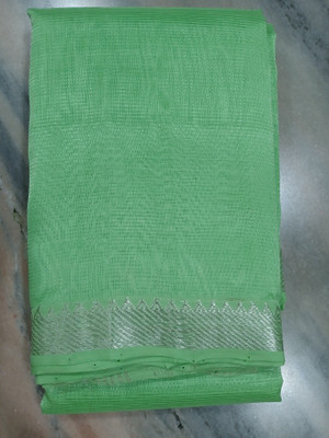 GRUHA LAKHSMI SAREES Self Design, Woven Handloom Handloom Cotton Silk, Jute Silk Saree(Light Green)