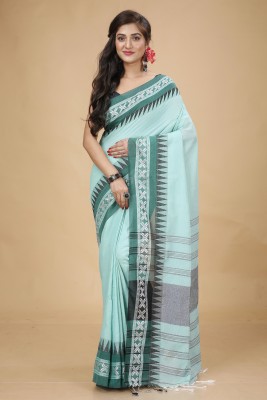 Tant Boutique Woven Handloom Cotton Blend Saree(Light Green)