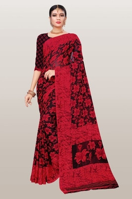 Vimalnath Synthetics Floral Print Bollywood Georgette Saree(Red)