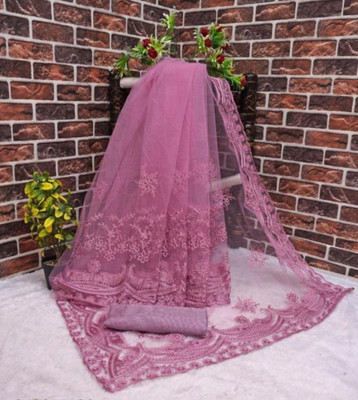 NIYANTAKSH Embroidered Daily Wear Net Saree(Pink)