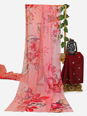 kaizen texo fab Digital Print Bollywood Organza Saree(Magenta)