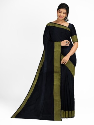 Saadhvi Woven Banarasi Art Silk Saree(Black)