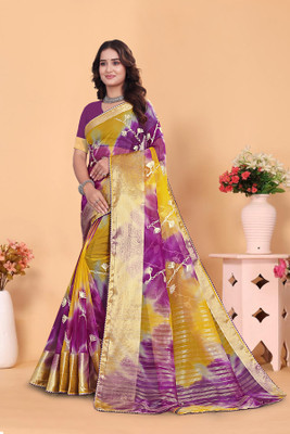 Aarunika SST Solid/Plain Bollywood Organza Saree(Magenta)