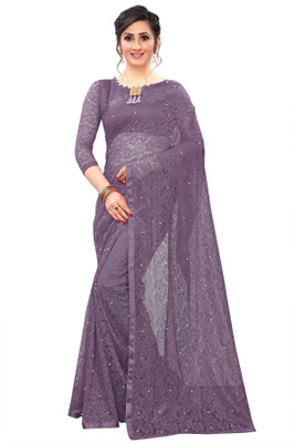 LOROFY Self Design Bollywood Net Saree(Multicolor)