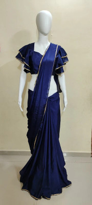 NANCY DESIGNER Self Design Bollywood Georgette Saree(Dark Blue)