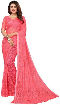 MDD Embroidered Bollywood Net Saree(Multicolor)