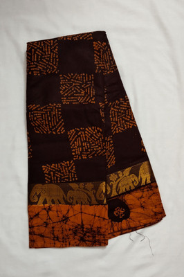 New Alankar sarees Animal Print Handloom Handloom Pure Cotton Saree(Brown)