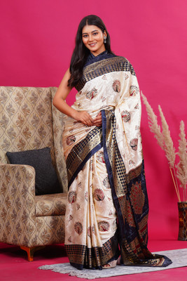 KEERRAZ Printed Daily Wear Jacquard Saree(Black)